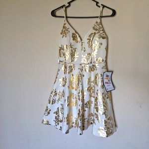 NWT White and Gold dress